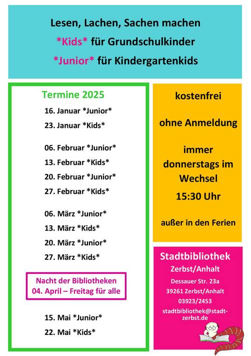 Hier geht es zu den Veranstaltungs Hinweisen der Stadtbibliothek