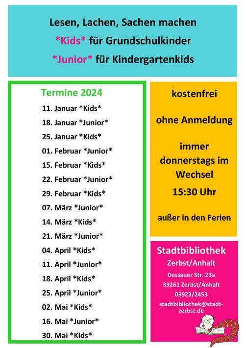 Hier geht es zu den Veranstaltungs Hinweisen der Stadtbibliothek