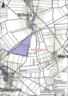•	Bekanntmachung der Stadt Zerbst/Anhalt über den Aufstellungsbeschluss zum vorzeitigen Bebauungsplan Nr. 01/2024 Freiflächen-Photovoltaikanlage Moritz